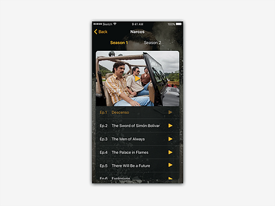 Apptv app challenge daily dailyui mobile narcos series tv ui ux