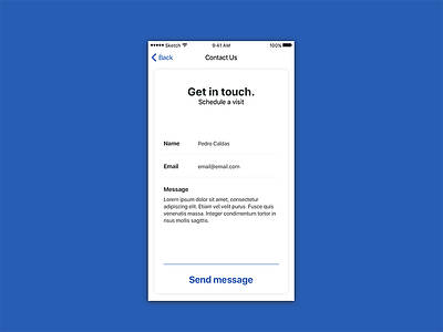 Contact Us challenge contact daily dailyui form mobile ui us ux