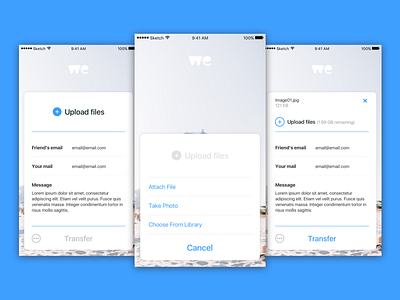 File Upload challenge daily dailyui file mobile ui upload ux wetransfer
