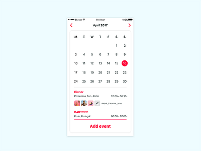 Calendar app calendar challenge daily dailyui mobile ui ux