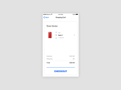 Shopping Cart app cart challenge checkout daily dailyui mobile shopping ui ux