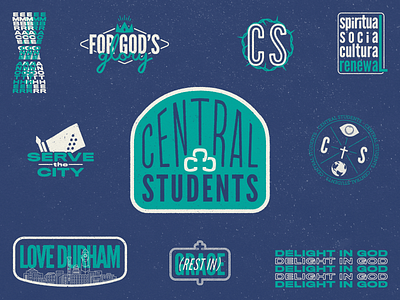 Central Students Stamps branding central church logo ministry stamps stickers students textures typography youth youth group youth ministry