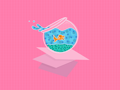 Quaran-tanked bowl fish bowl fishbowl glass goldfish illustration quarantine shapes spill water