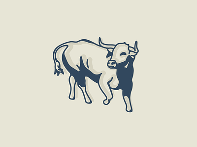 Stompin' animal branding bull bull city illustration logo