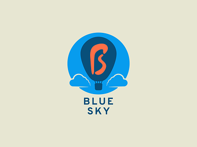 Blue Sky Logo Concept air balloon blue blue sky branding cloud clouds float hot hot air balloon logo logo design sky