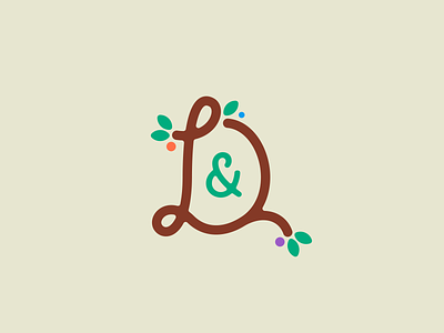 L&D Logo Concept fruit grow growth l and d ld lettermark logo plant tree