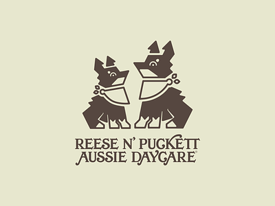 Reese N' Puckett Aussie Daycare animal aussie australian australian shepherd branding daycare dog illustration logo pet pets puckett puppy reese shepherd