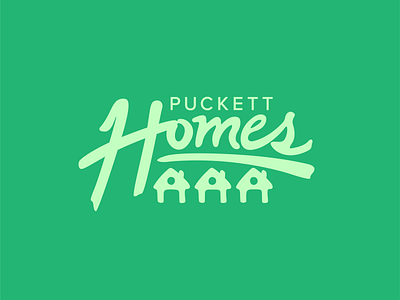 Puckett Homes Logo gooey homeowner homes homes logo house houses land living logo property puckett puckett homes real estate realty rental script stamp tenant typography wordmark