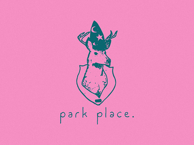 The Magic Stag deer hat illustration logo magic park place stag wizard