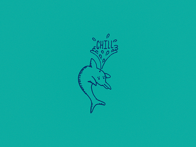 Chill animal blow hole chill dolphin illustration sketch spout water