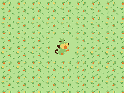 Grookey Wallpaper berries character game grass green monkey pattern pokemon video game videogame wallpaper