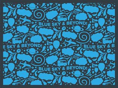 Blue Sky & Beyond 3 birds blue concept illustration pattern sky