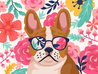 Bulldog bulldog flat game hipster illustration relaxation vector