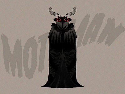MOTHMAN character design illustration ipadpro procreate