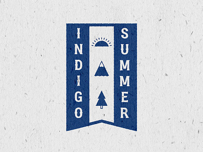 Indigo Summer Flag badge branding custom type hand lettering illustration lettering logo logotype mountains summer trees water