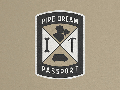 Pipe Dream Badge badge branding drawing icon illustration patch sprinter travel van van life