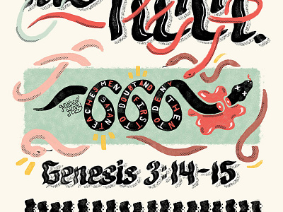 Serpent Detail 1 art director bible calligraphy custom type drawing hand lettering illustration lettering snake typography