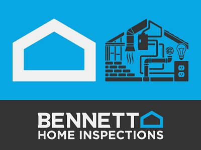 Bennett Home Inspection Logos art director branding contractor home house icon identity illustration logo logotype