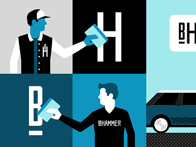 Bohammer Wraps Illustration brand design branding illustration portland vehicle wrap web illustration