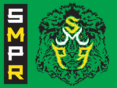 SMPR Lion Illustration branding illustration lettering logo logotype muay thai sports