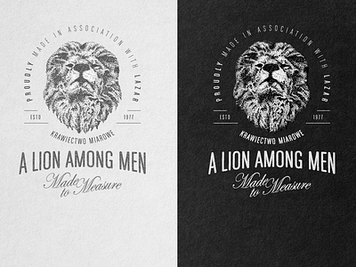A Lion among Men Logo branding dotwork handmade logo pointillism