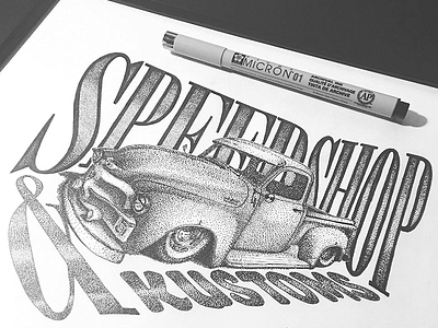 1954 Chevrolet 3100 chevrolet chevy dotwork drawing handmade illustration pointillism sketch