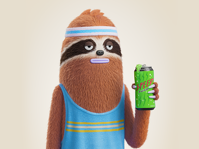 Sloth 3d character fitness