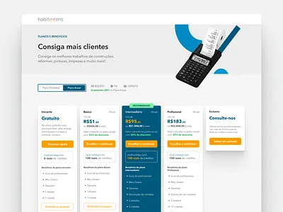 Tela de planos e assinatura design interface landing page plans product design ui user experience ux ux design uxui