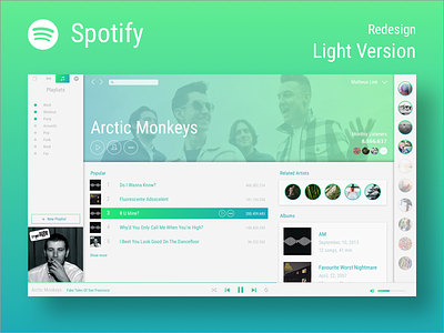 UI Concept - Spotify Redesign interface redesign spotify ui web