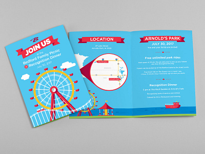 Amusement Park Event Invitation adobe illustrator amusement park event ferris wheel graphic design illustration illustrator invitation picnic
