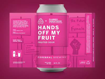 Cerebral - Hands Off My Fruit - Label beer beer art beer branding brewery design illustration