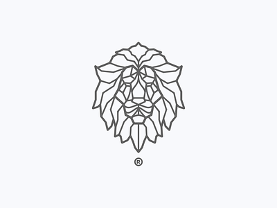 Lion - clothes brand animal brand branding clothes embroidery geometric grid lion logo logos shape
