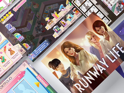 Runway Life Fashion Game app design game art iconography illustration ui ux