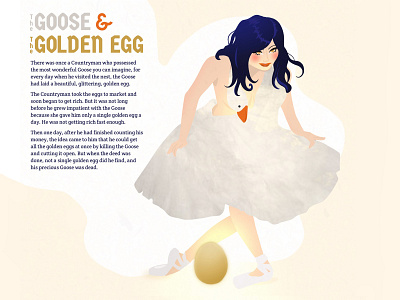 The Goose and the Golden Egg from Aesop's Fables aesop aesops fables ballerina bjork egg fables golden goose illustration story swan