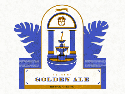 Alchemy Golden Ale Label alchemy ale beer beer label blue brand branding brewing fountain golden golden gate marble yellow