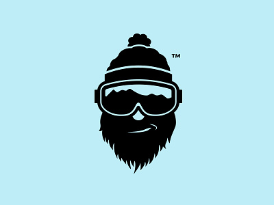 Smokey's Ski Adventures beard classic clean crisp hipster logo modern simple smirk snowboard toque winter