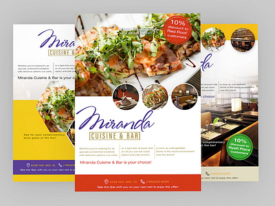 Brochure design  | Miranda cusine bar