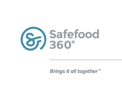 Safefood 360˚ Final Logo and tagline brand food food safety management icon logo tagline typography