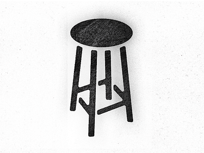 Stool for a Art's Cafe branding icon stool