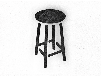 Stool for a Art's Cafe branding icon stool