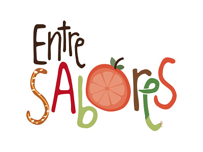 Entre Sabores brand catering chef culinary food icon indie logo orange recipe veggies
