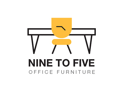 Nine to Five brand branding chair desk furniture identity ikea logo office shared time work