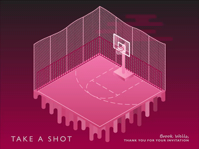 Take A Shot 2d after effects basketball court debut hello dribbble motion