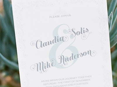 C + M Wedding invites stationery typography wedding
