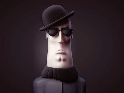Character 3d character glasses hat mob