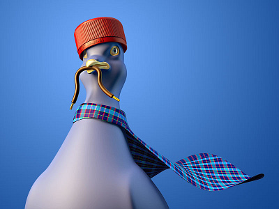 Pigeon King 3d c4d cable cap king pigeon