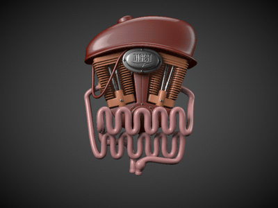 Digestive system [GIF] 3d c4d digest motorcycle system