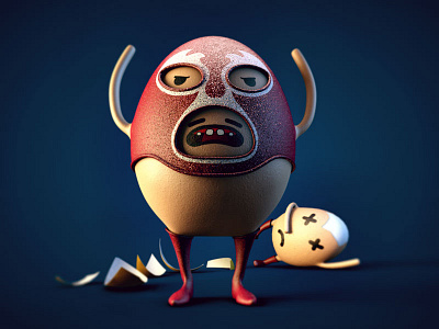 Egg Fighter 3d c4d easter egg fight