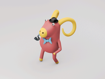 Ramington 3d animation c4d character ram