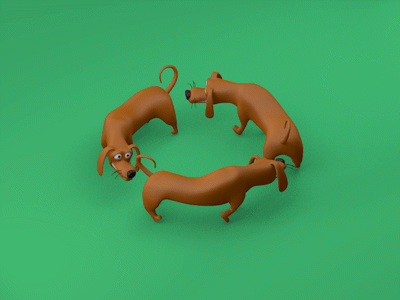 Loading 3d c4d dog gif illsutration